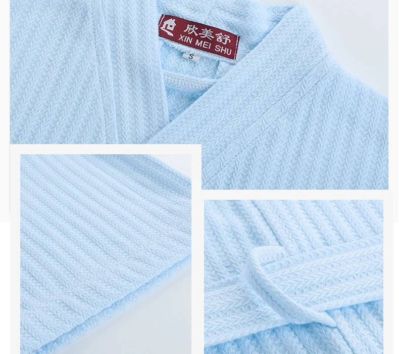 Lovers Summer Bath Towel Suck Water Kimono Robe Men Sexy Waffle Bathrobe Womens Dressing Gown Male Lounge Robes Good life | Дом и сад