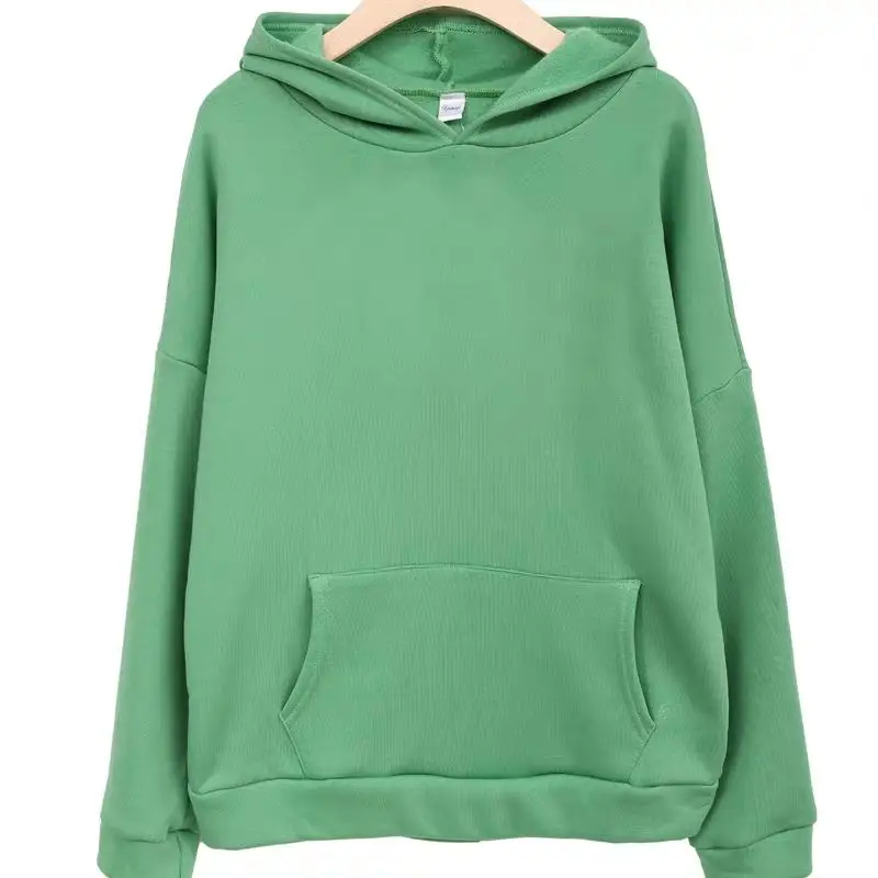 Свободная осенне зимняя цветная Повседневная Толстовка с капюшоном длинным