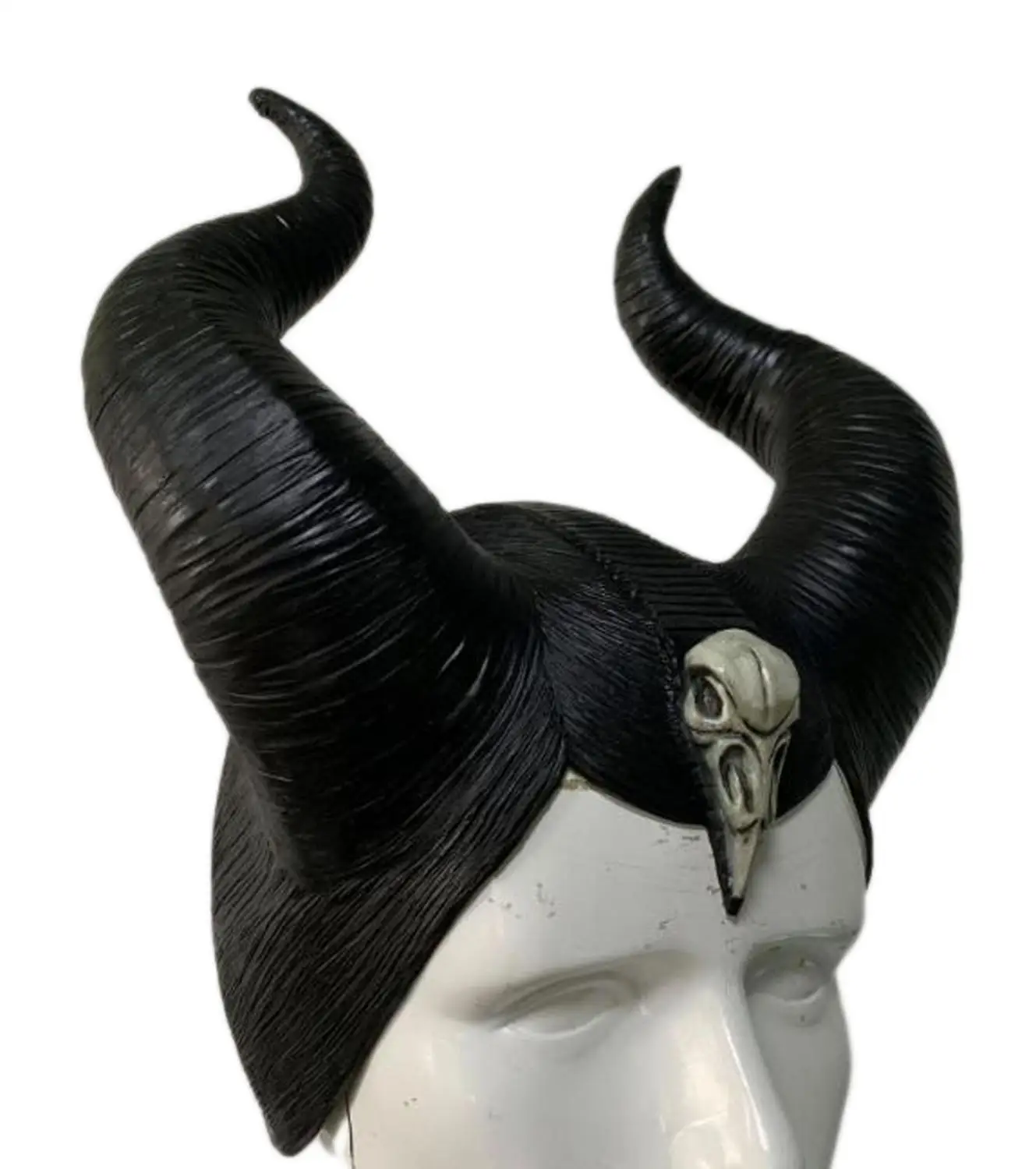 Maleficent головные уборы косплей маска черный латексный головной убор костюм