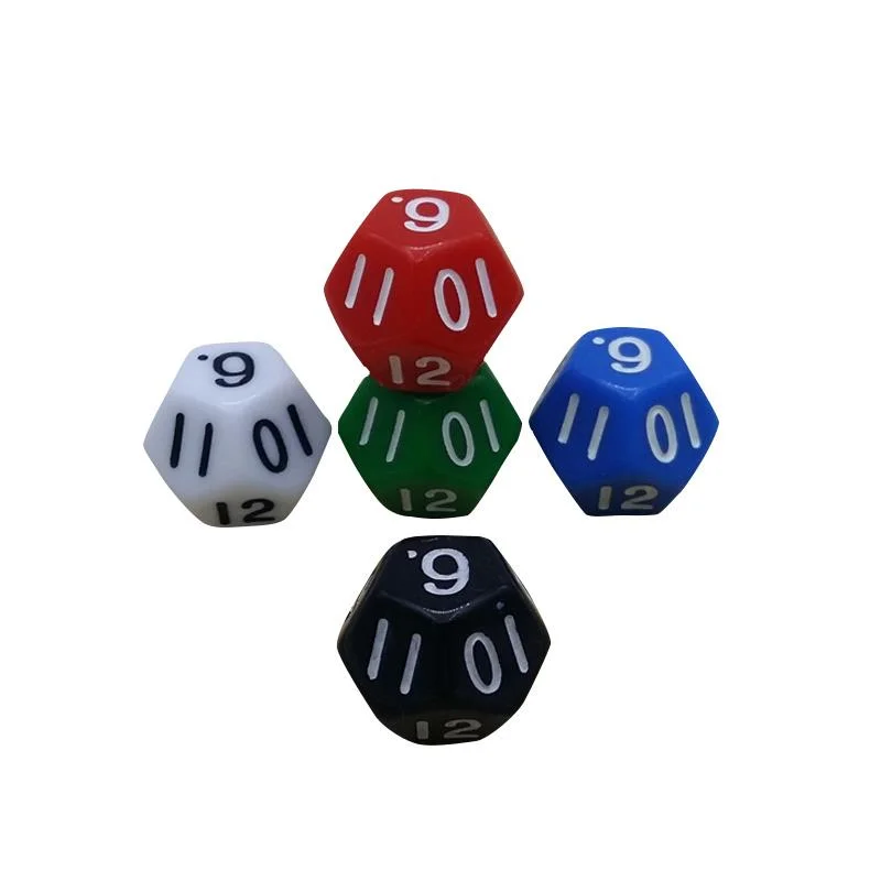 

5 Pcs/Lot Digital Dice Twelve-surface Game Dice Mahjong Twelve Point Dice Set Wholesale Entertainment Board Game