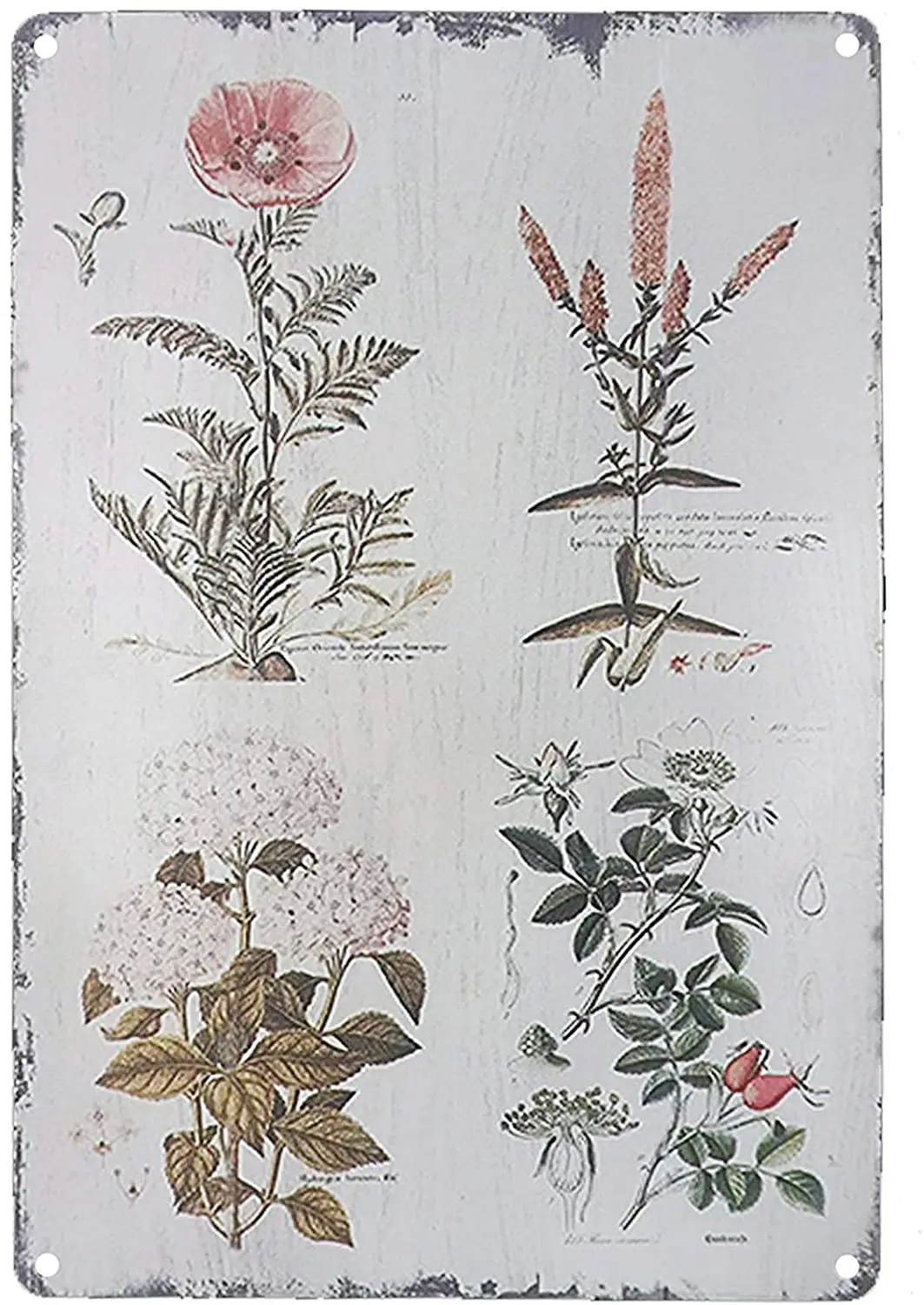 

TISOSO Decorative Signs Vintage Floral Botanical Metal Tin Signs Wall Art Country Pallet Plaque Garden House Signs