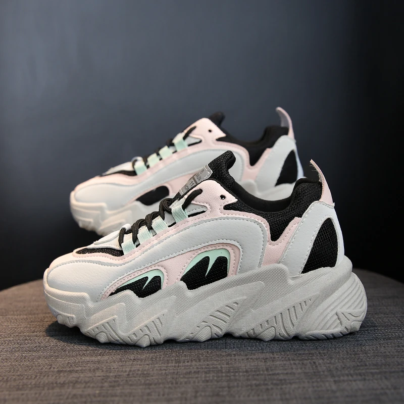 

Женские кроссовки на толстой подошве, дышащие, повседневная спортивная обувь для тренировок, на платформе