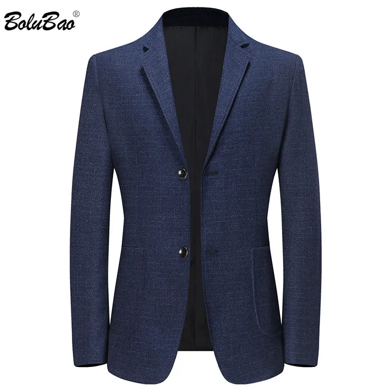 

Мужской блейзер с длинным рукавом BOLUBAO, приталенный костюм с лацканами, одежда для отдыха на осень