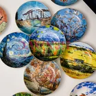 Картины Ван Гога Климта из костяного фарфора, художественные кружки для кофе и молока, фарфоровые чайные чашки, кружка для путешествий, кружка для дома и офиса, кружка с ручкой