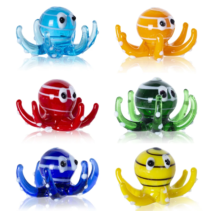 H & D 6 шт. украшения для аквариума мини стеклянные фигурки осьминога муранское