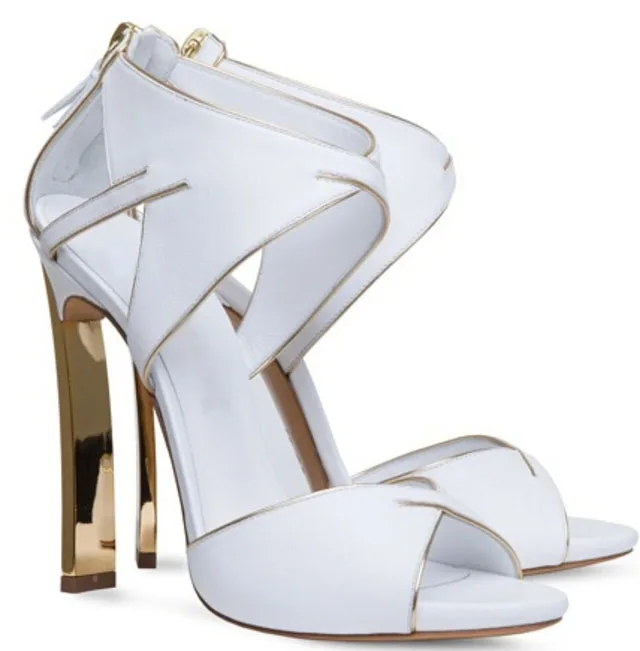 Сандалии женские кожаные с открытым носком босоножки на высоком каблуке