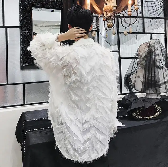 Мужская рубашка с длинными рукавами Повседневная Свободная прозрачная в стиле