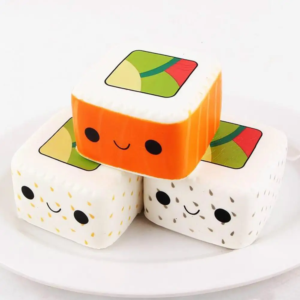 

Creative Square Simulation Sushi Slowing Rebound Toy Decompression Doll Decor Funny Gifts Office Stress Relief Toy Kid Adult Toy