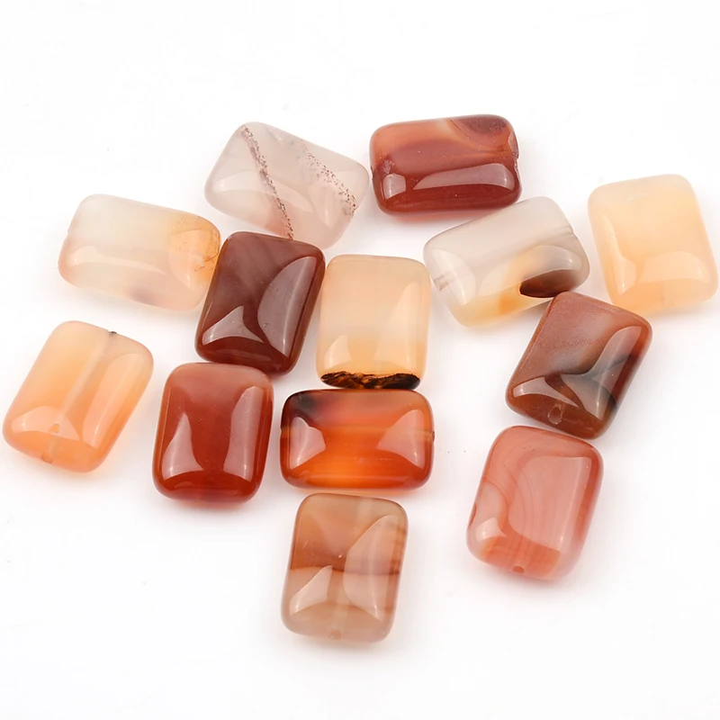 

10pcs 13x18mm Rectangular Natural Stone Beads Loose Spacer Beads For Jewelry Making Diy Bracelet Necklace Handmade soosmith