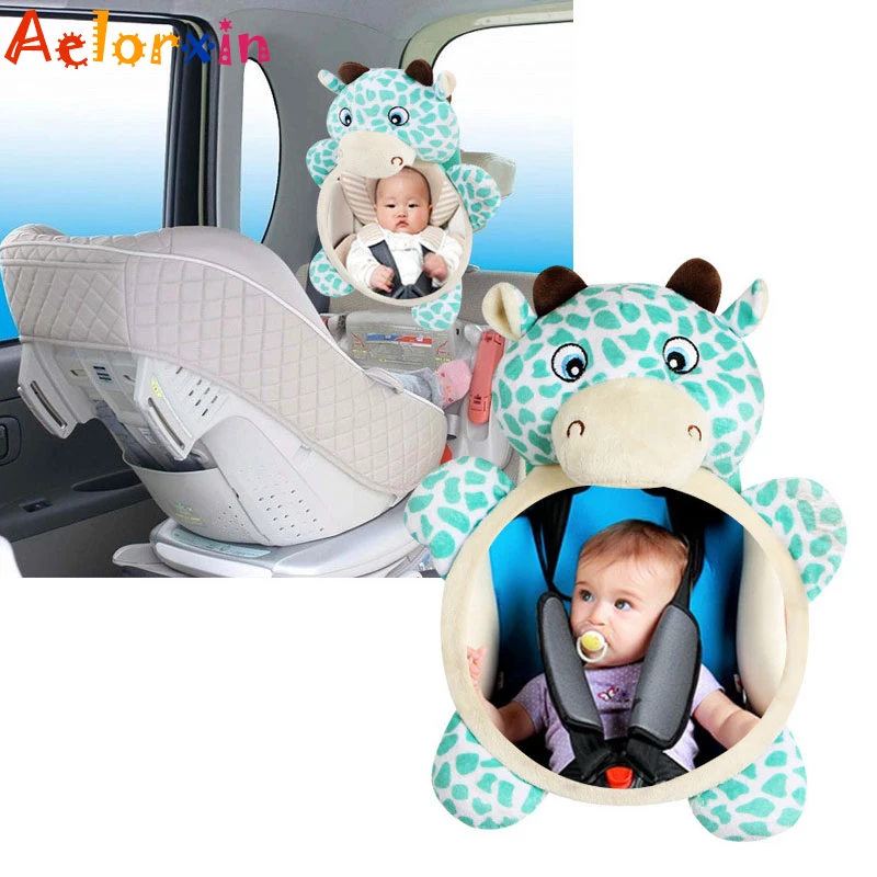 Monitor de espejo para asiento de beb&eacute; y ni&ntilde;o, accesorios de coche, Visi&oacute;n de seguridad, jirafa trasera, espejo de asiento infantil-0