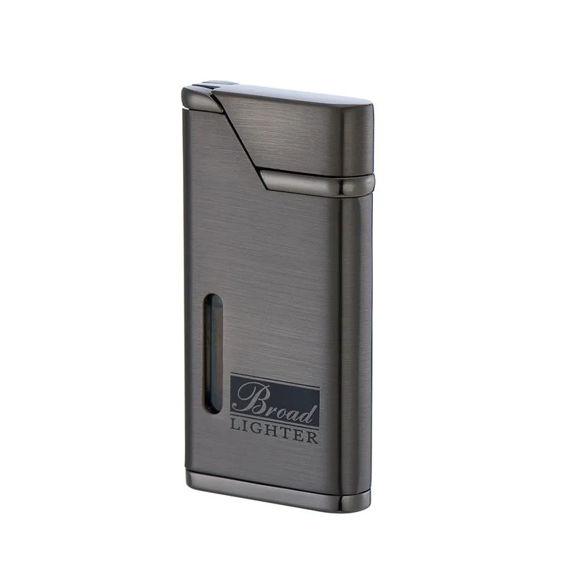 

Metal Windproof Inflatable Lighter Visible Gas Window Red Flame Ultra-Thin Torch Lighter Gadgets For Men