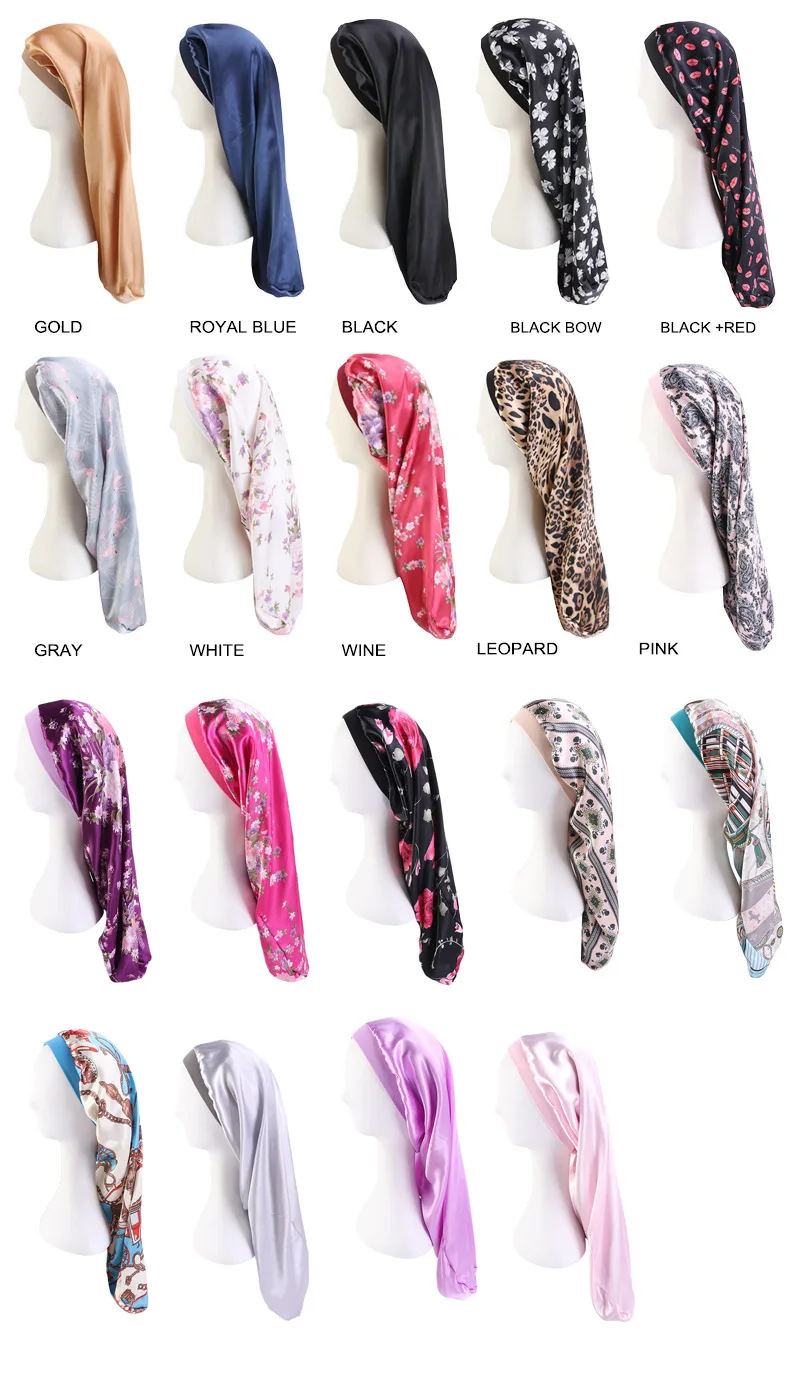 

New Design for Women Long Hair Silk Satin Bonnet Hair Cover Luxury Sleep Cap African Style Extra Large Bonnet