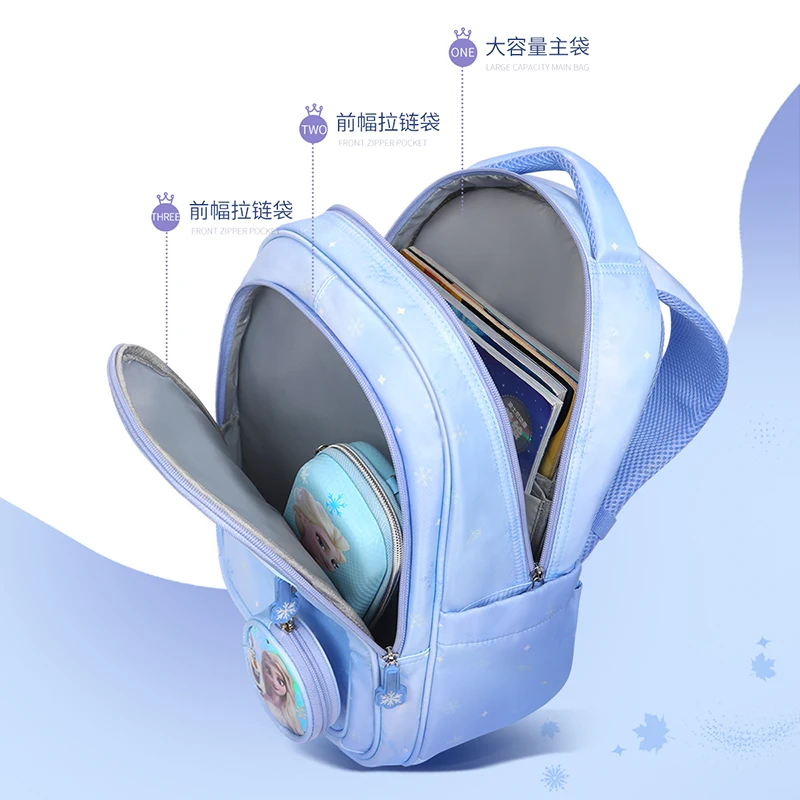 Disney Frozen School Bags For Girls Primary Student Shoulder Orthopedic Leisure Backpack Grade 1-6 Elsa Anna Kids Gifts Mochilas
