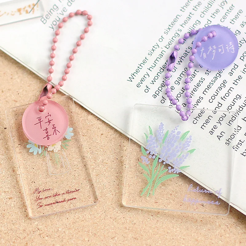 

Hanano Hymn Series Mori Keychain Pendant Creative Transparent Plant Acrylic Keychain Mobile Wallet Car Keychain Accessories