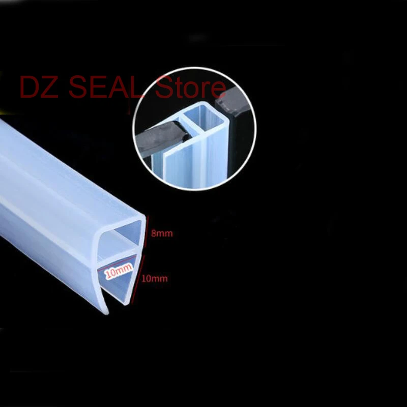 

3 meters silicone rubber shower glass edge trim door window sealing strip weatherstrip for 10mm glass