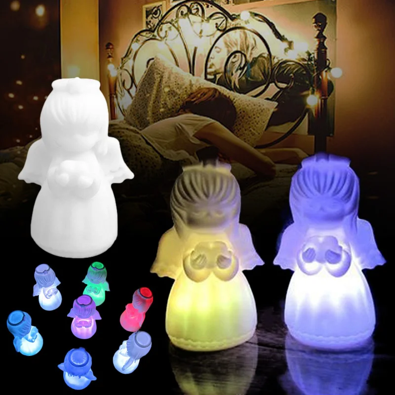 Красочный градиент светодиодный постельное белье с ангелом настенный