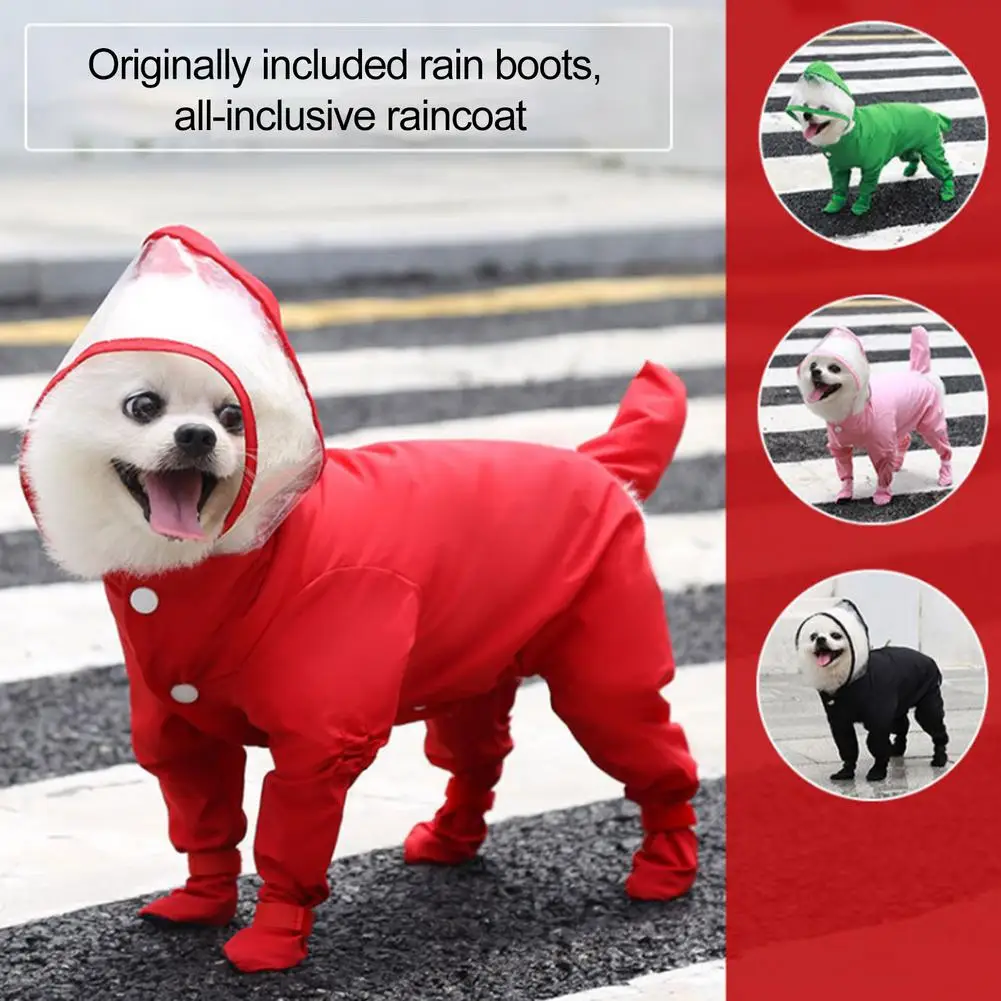 

Pet Dog Raincoat Clothes Small Dog Waterproof Jumpsuit Overalls Clothing Jacket Yorkshire Poodle Pomeranian Puppy Rain Dog Coat