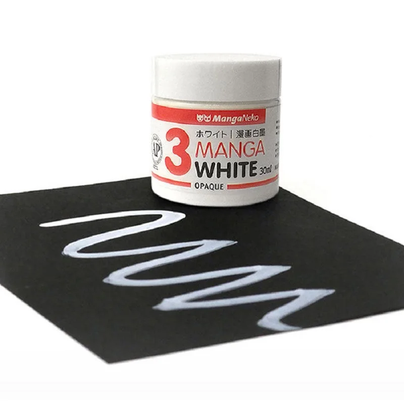 Japanese Manga Ink Waterproof and Alcohol-proof Painting High-Gloss Hook Line Quick-Drying Black And White Correction | Канцтовары для