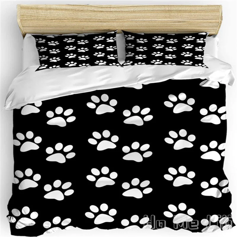 

Funny Duvet Cover By Ho Me Lili Soft Breathable With Zipper Closure Bedding Set For Bedroom Decoration Cartoon Dog Paw Pattern