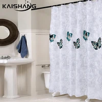 k water elegant butterfly waterproof polyester shower curtain thick washable bathroom curtains mildew resistant high quality