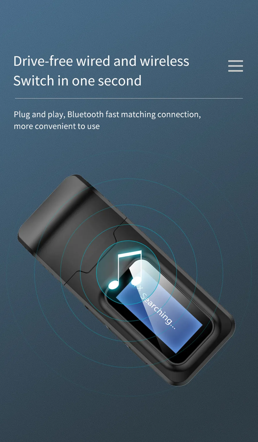 Обновленный ресивер Bluetooth 5 0 передатчик с ЖК-дисплеем 3 мм AUX USB-ключ беспроводной