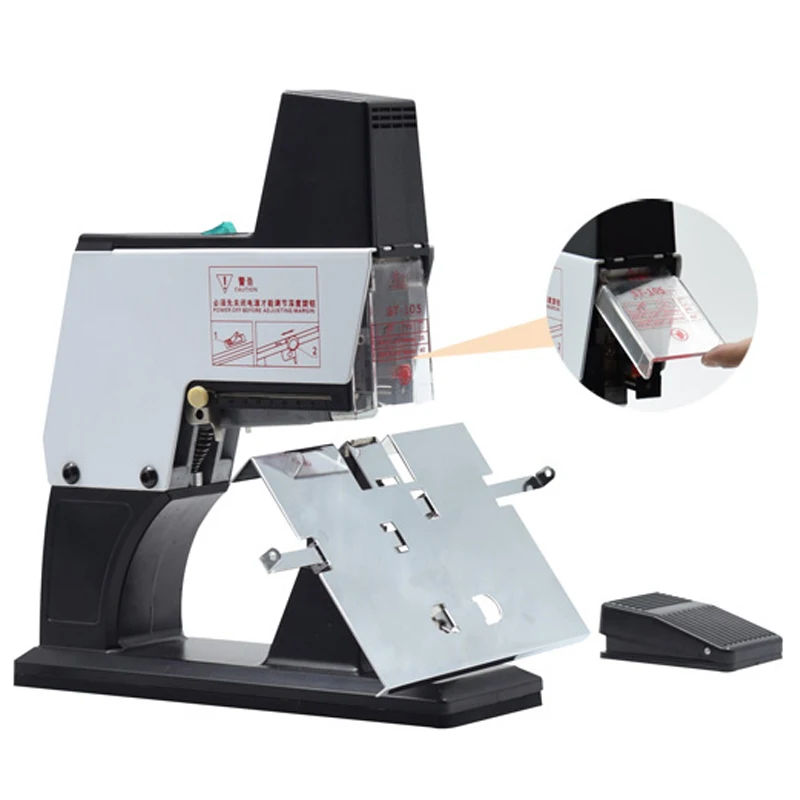 

ST-105 Electric Text Binding Machine Center Seam Stapler Heavy Duty Fully Automatic Flat Stitch Saddle Stitch Stapler
