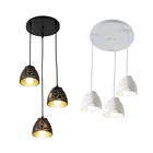 Креативная железная люстра черного и белого цвета, подвесной светильник в стиле лофт, веревка, лампа для бара, кафе, столовой, включает в себя осветительные приборы E27