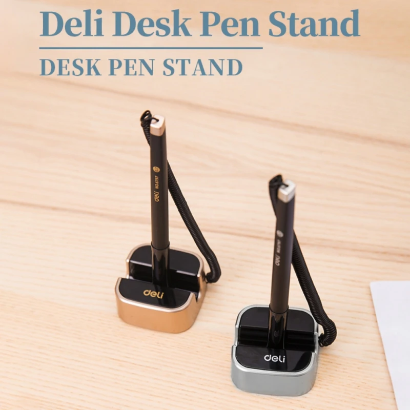 

10PCS Desktop Gel Ink Pen/Counter Pens with Adhesive-Backed Base, Black Ink, 0.5mm A1