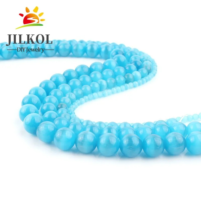 Бусины Из Натурального голубого камня кошачий глаз 4/6/8/10/12 мм | Украшения и