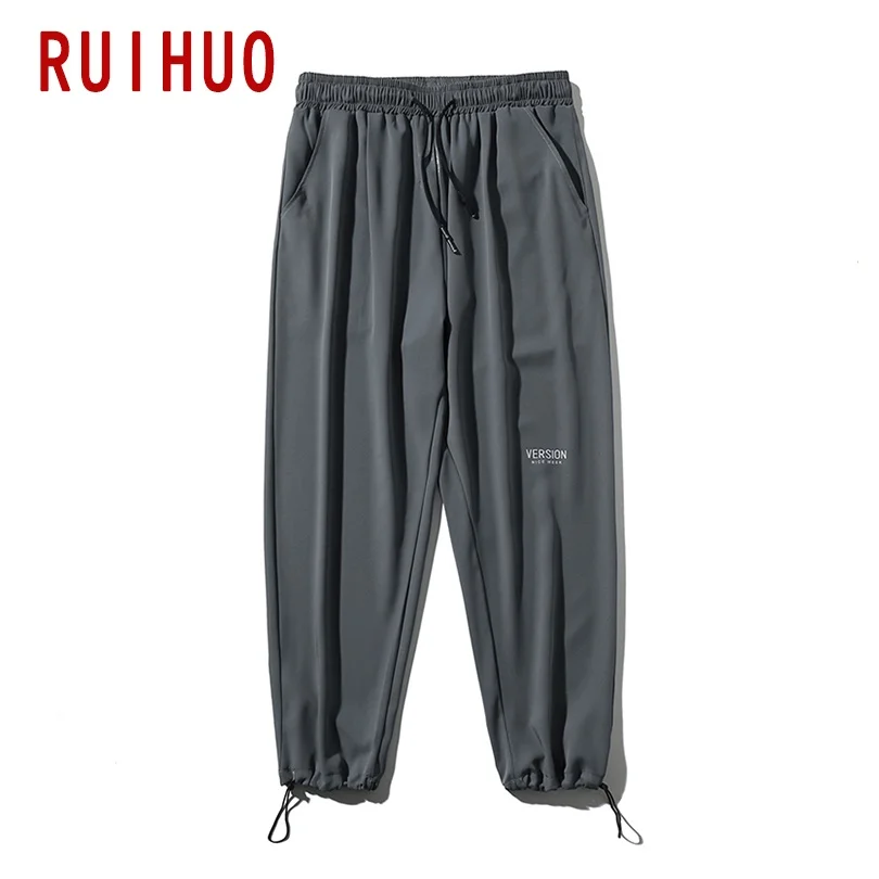 

RUIHUO 2021 New Harem Pants Men Trousers Casual Joggers Pants Men Sweatpants Hip Hop Streetwear Male Plus Size M-2XL