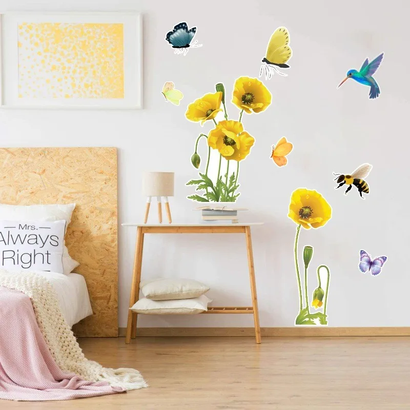 

Bee Festival Sunflower Bee Wall Paste PVC Bee Party Supplies Bedroom Decorative Stickers Cute Wall Stickers Home Decoration