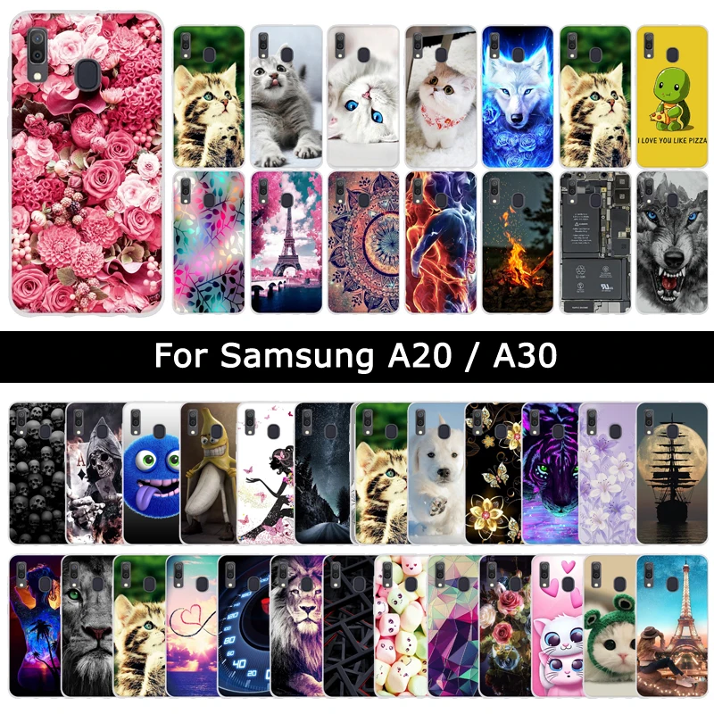 Роскошный чехол из ТПУ для samsung Galaxy A20 A30, мягкий силиконовый чехол с рисунком для samsung A 20 30, чехол s, чехлы для телефонов