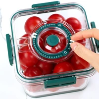 joybos 3pcs refrigerator storage containers timing control for cereals vegetables kitchen food organzier set pet material