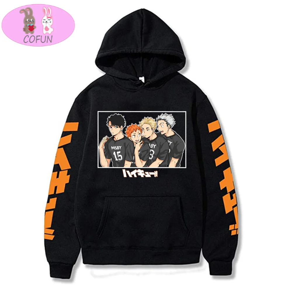 

COFUN Hot Anime Haikyuu!!! Karasuno High School Volleyball Club Fashion Hoodies Pullover Harajuku Hooded Sweatershirt Unisex