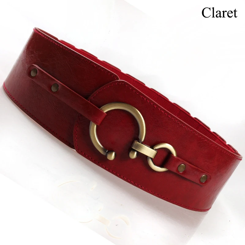 Новые модные кожаные широкие ремни для женщин платье пряжка свободный