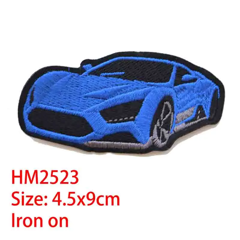 Мультфильм декоративная заплатка Lamborghini синий и красный цвета автомобилей