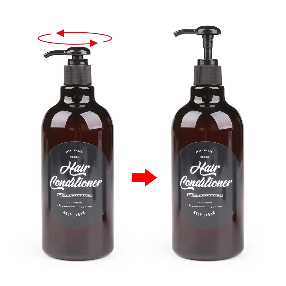 500 мл скандинавские коричневые пластиковые бутылки для хранения шампуня ванной