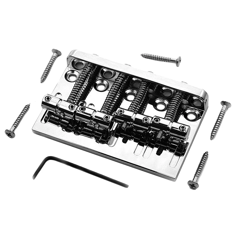 Четырехструнный гитарный мост Hardtail для Fender Precision Jazz Bass PB JB Style Chrome | Спорт и