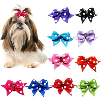 legendog 10pcs multicolor pet hair bows lovely dot decorative novelty ribbon dog hair tie cat hair bows new