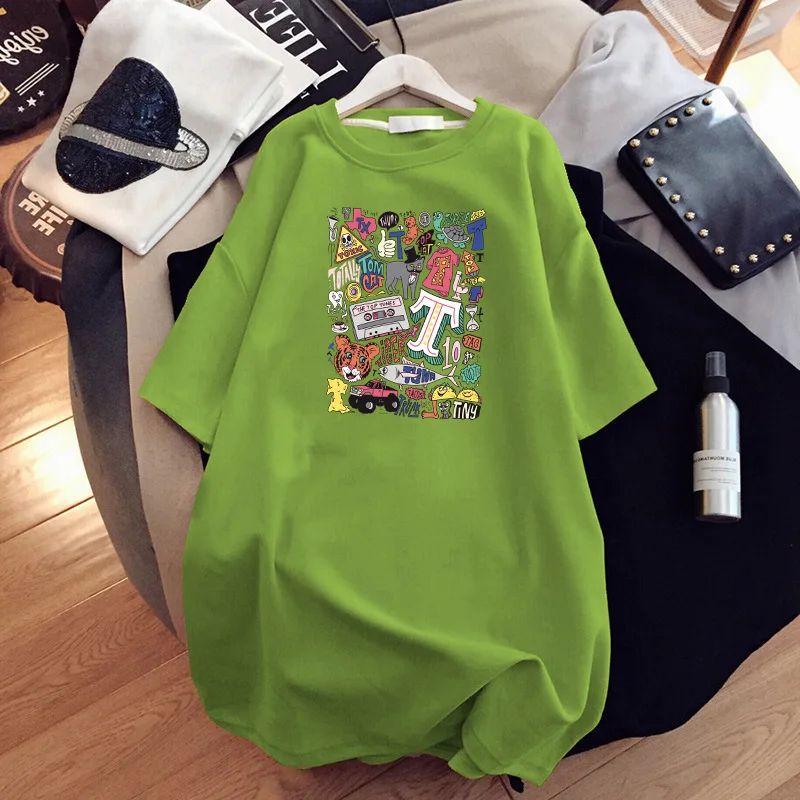 

2021 women Cotton T-shirt women's short sleeve polo shirt loose Korean jacket ins plus size polo shirt women's fat mm summer top