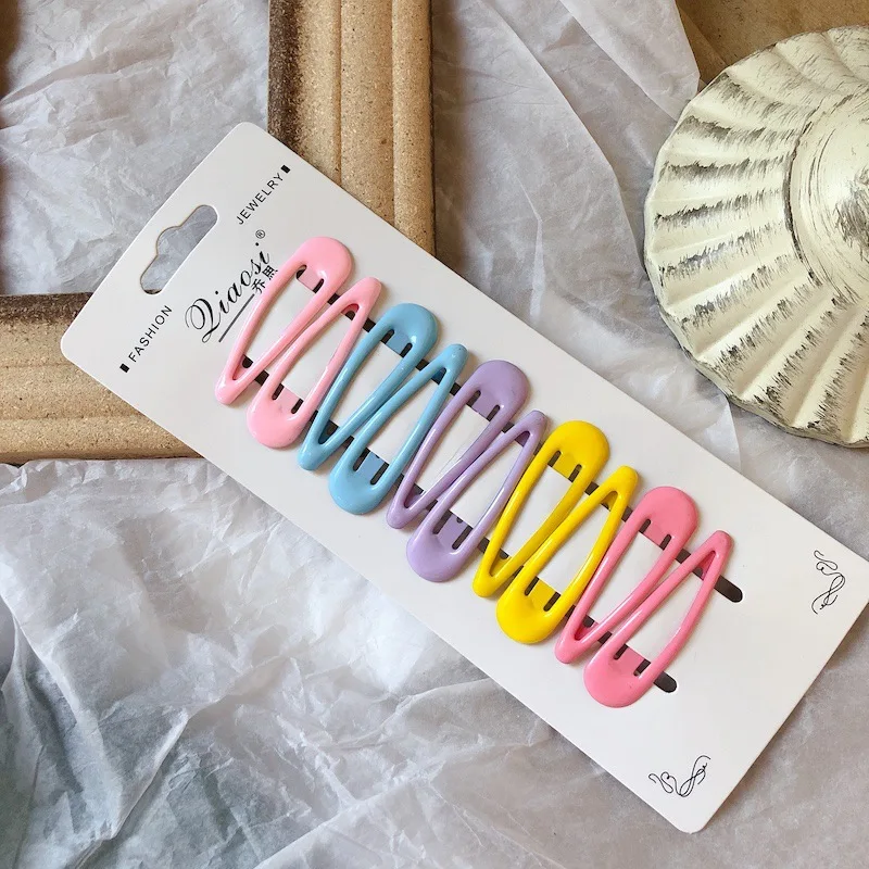 

10pcs Girls Sweet Colorful Water Droplets Hairpins BB Clips Snap Hair Clip Enamel Candy Color Multicolors Hair Accessories