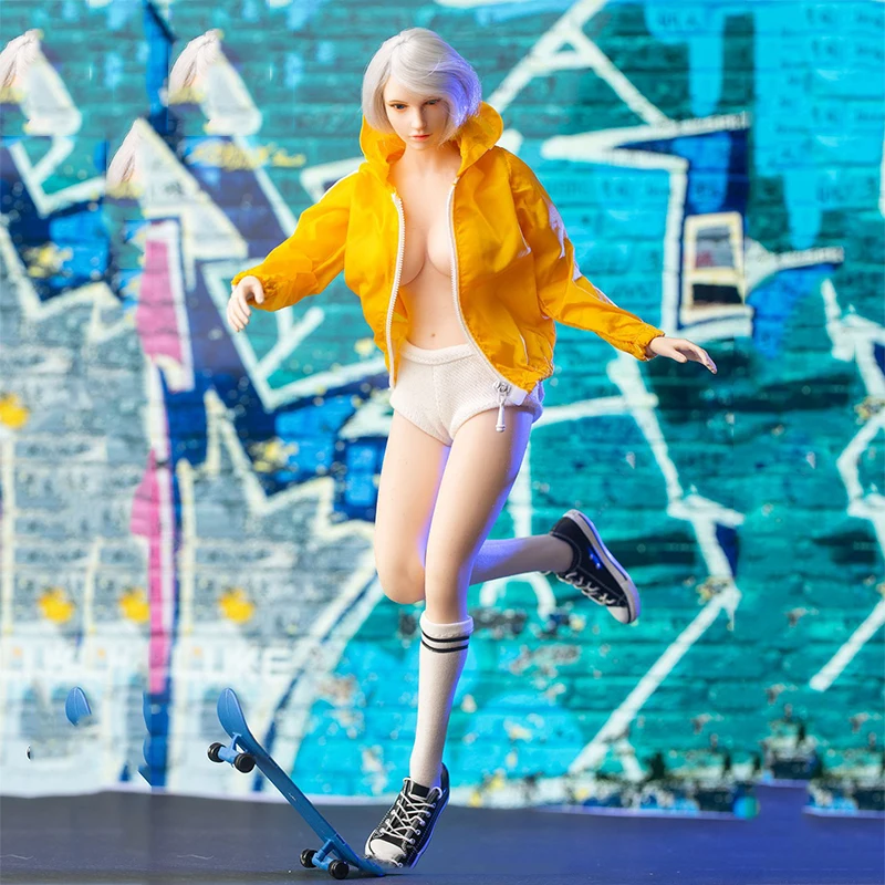 

1/6 Sports Jacket Shorts Socks Clothing Set CJG-W007 For 12" Female Action Figure Body