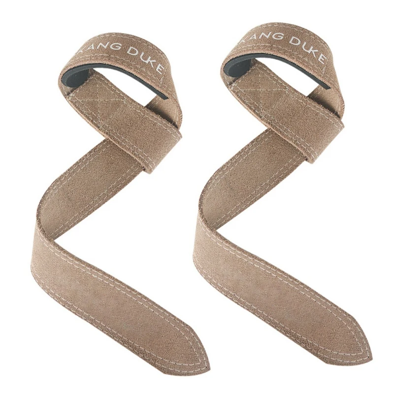 1 пара мужской воловьей кожи Тяжелая атлетика ручной ремень Противоскользящий