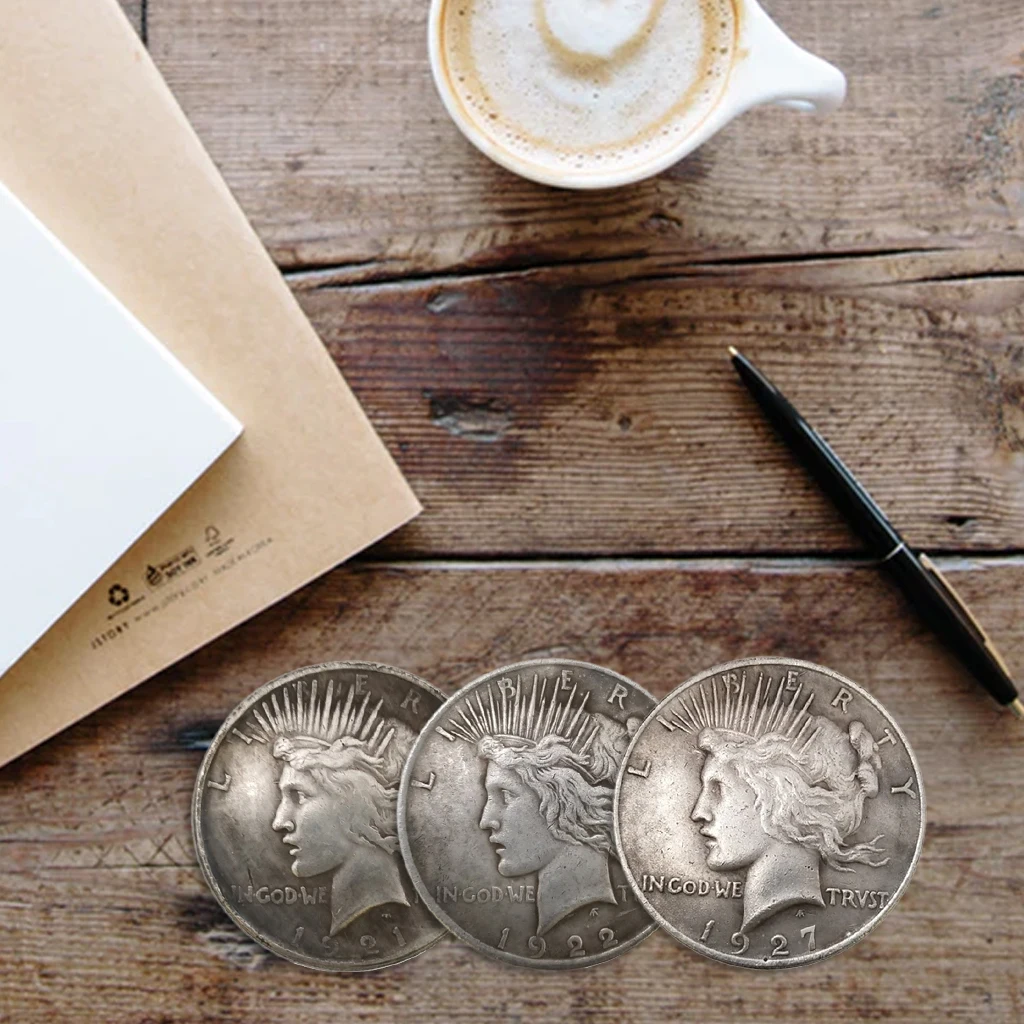 

United States 1921 1922 1927 old copy coins replica coins peace 1 dollar US liberty decoration antique silver plated kindly