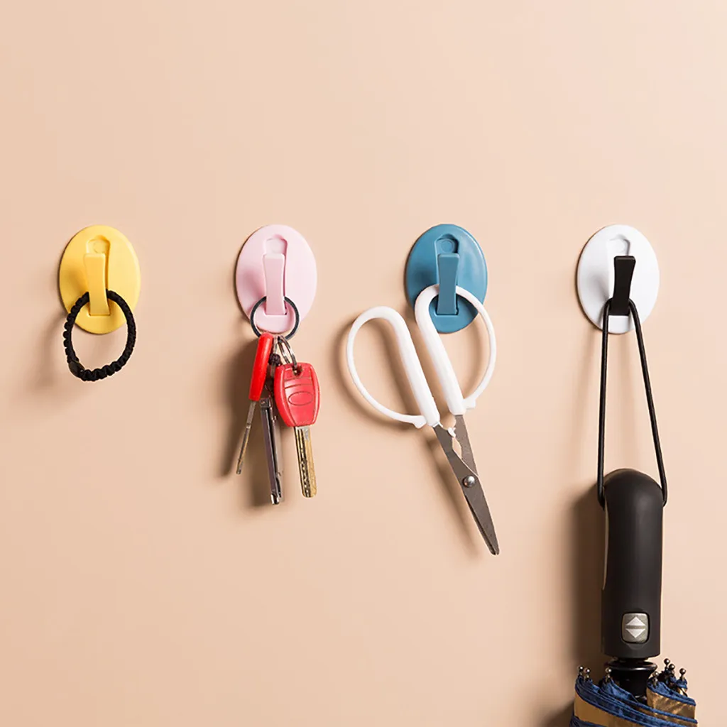 Крепкая прозрачная настенная вешалка на присоске без пробивания отверстий для