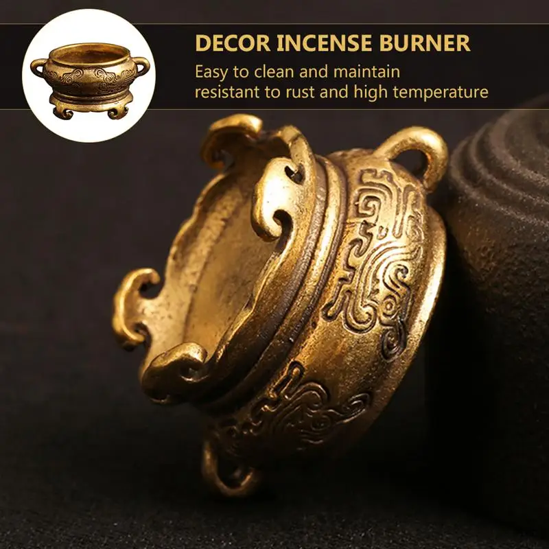 

2PCS Mini Brass Incense Burner Retro Delicate Office Home Incense Burner
