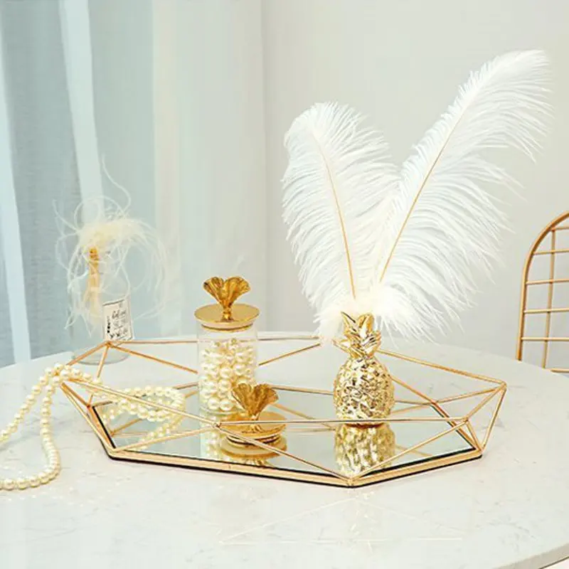 Винтажный Европейский красочный стеклянный металлический лоток для хранения