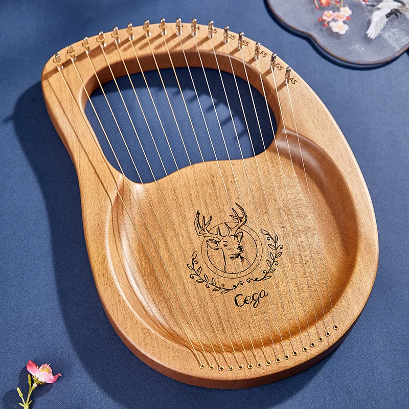 16/19 веревка арфа Heptachord твердой древесины красного дерева Лира с тюнинг гаечный