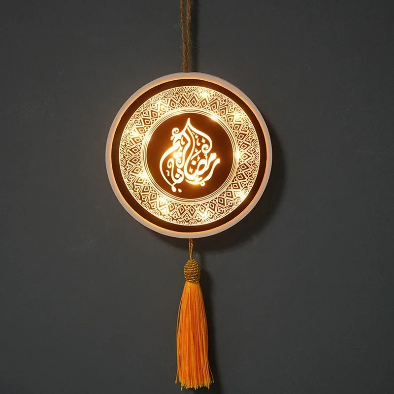 

New Nordic Wall-hung Decoration Multi-pattern Ramadan Nightlight Home Living Room Wall Pendant Eid Al-Fitr Decorate Props Gifts