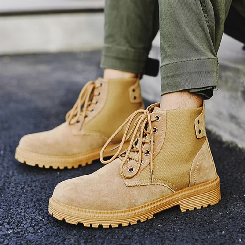 Новинка мужские Ботильоны замшевая кожаная обувь ботинки-дезерты сезон